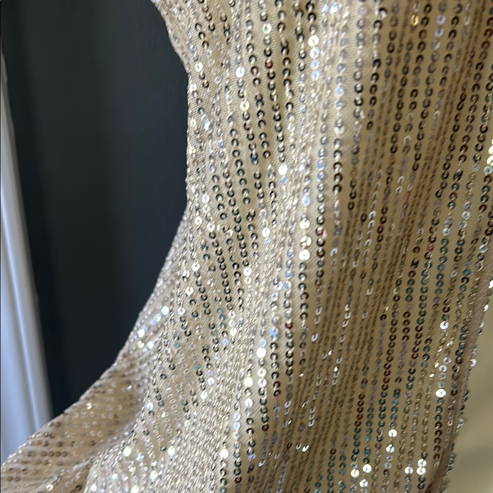 Gold Sequin Sleeveless Camisole - Picture 4 of 6